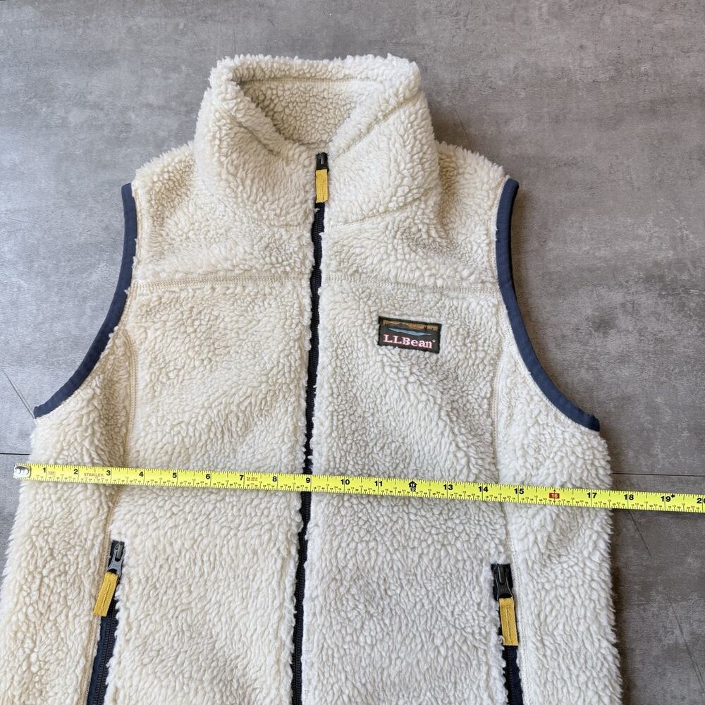 LL Bean Mountain Pile Sherpa Fleece Vest Full Zip Natural Cream Women’s XS-REG - Picture 6 of 6